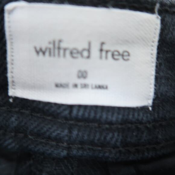 Aritzia Wilfred Free black mid rise baggy cargo wide leg pants 00 - Picture 4 of 5